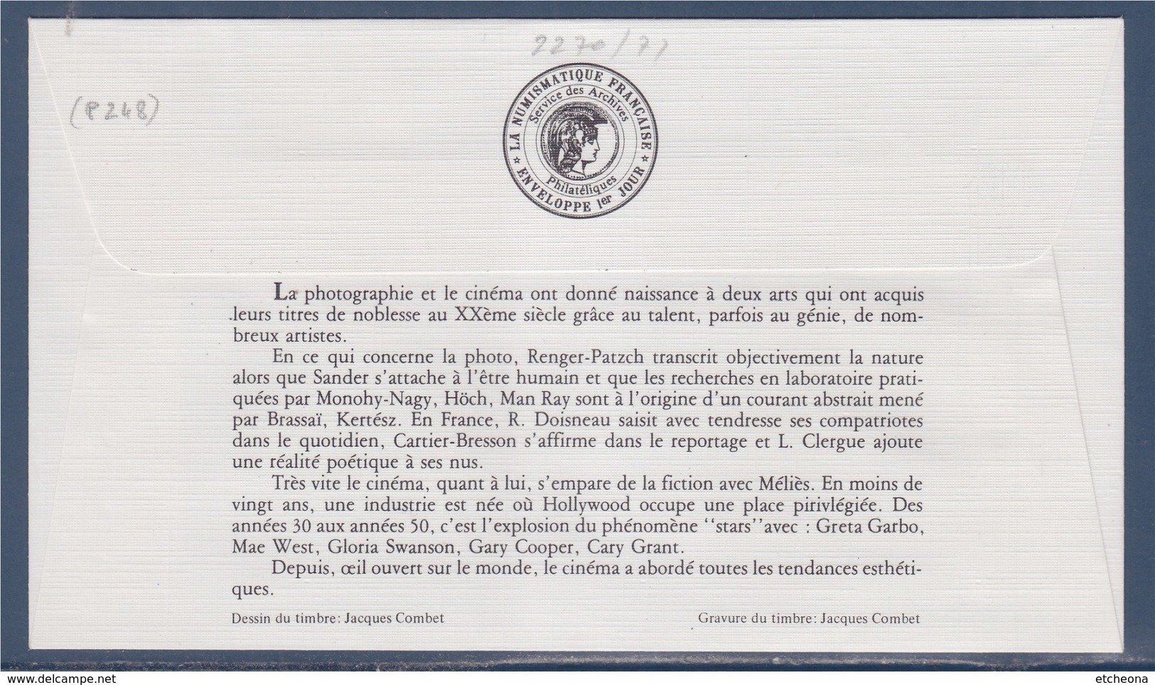 = Europa Conseil De L'Europe Droits De L'Homme Enveloppe Strasbourg 29.4.83 Cassin N°2270 La Photographie 2271 Le Cinéma - 1983