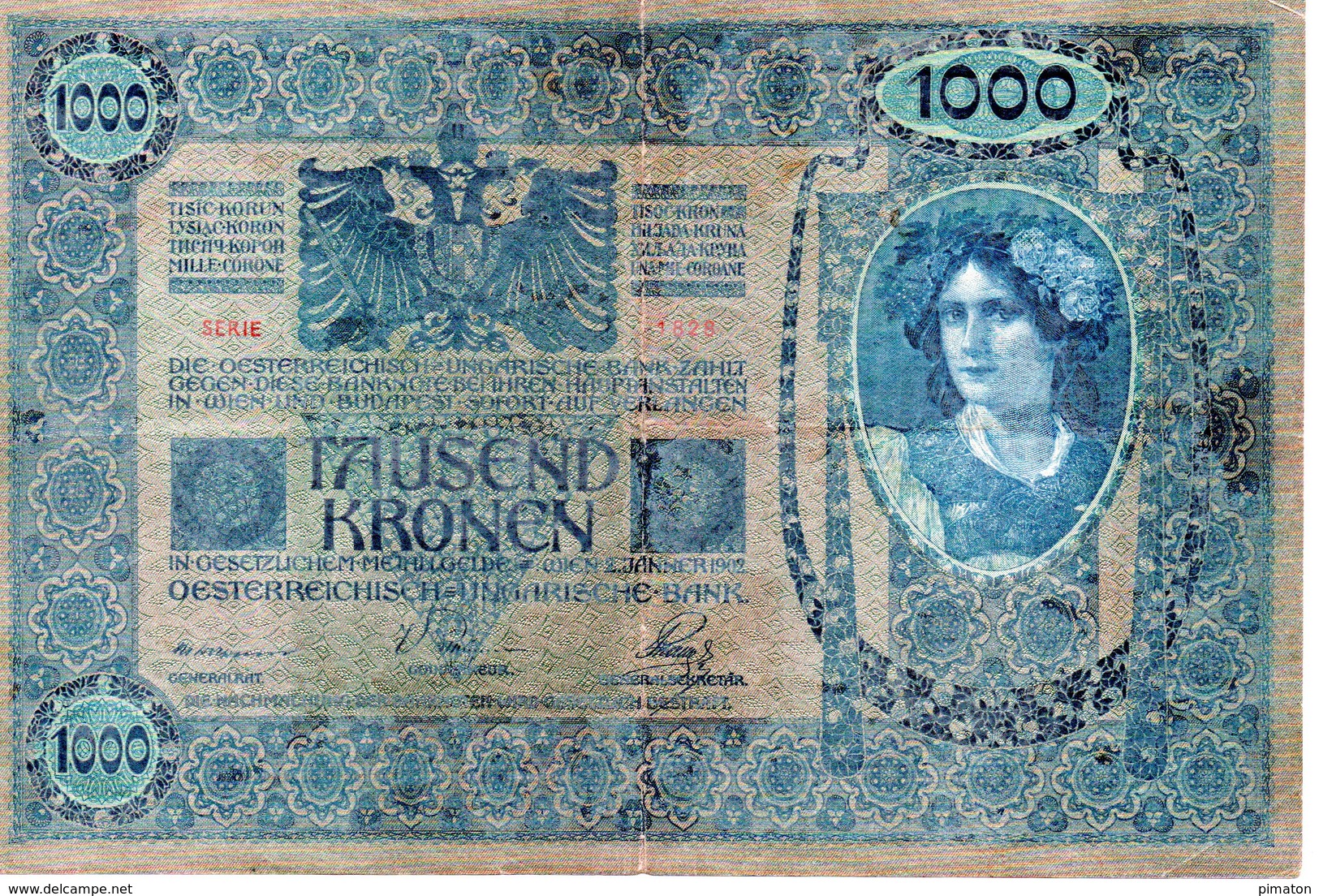TAUSEND  KRONEN  WIEN 2 JANNER 1902   Oesterreichisch - Ungarische Bank - Other - Europe