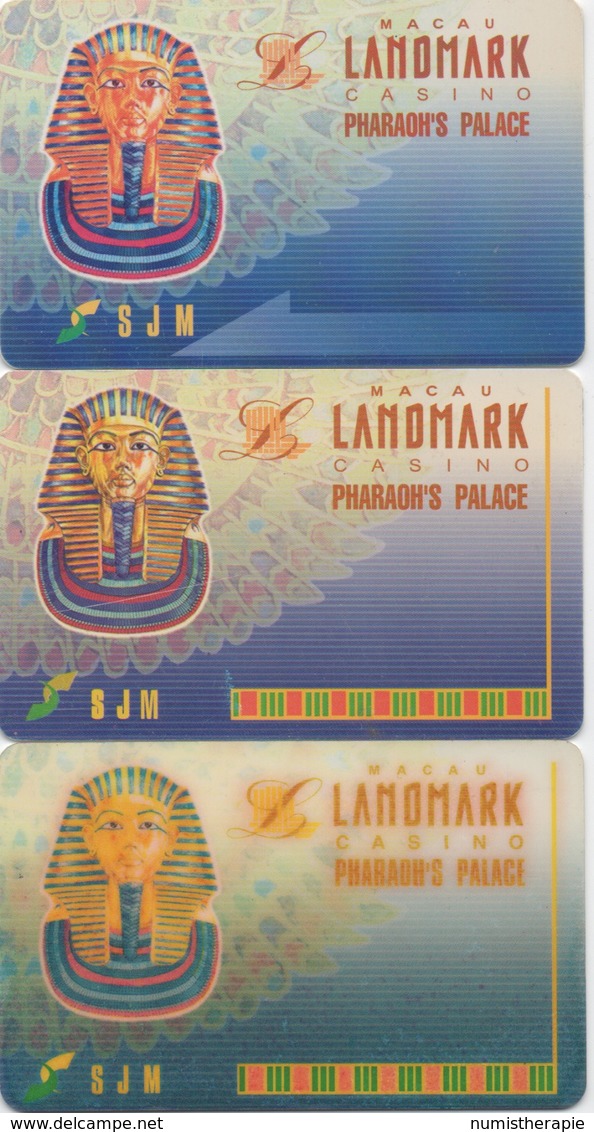 Lot De 3 Cartes De Membre Casino Macau Macao : Landmark Pharaoh's Palace - Cartes De Casino