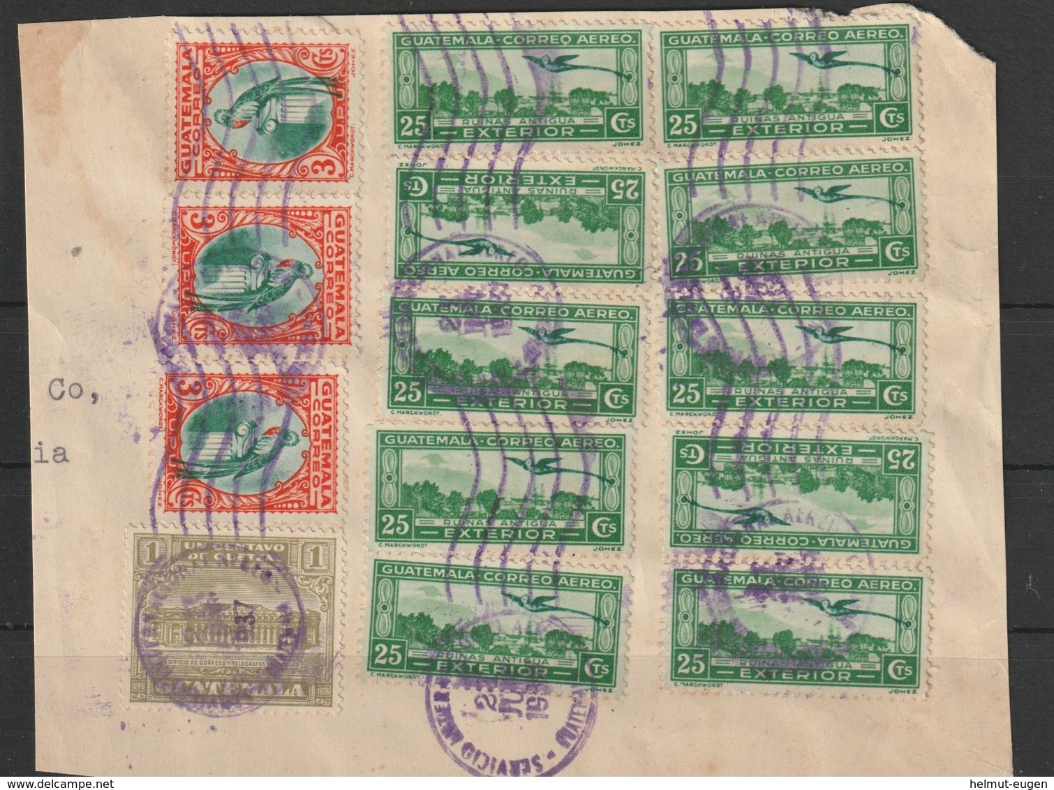 MiNr. 316 U.a. Guatemala /  1936, 1. Okt./1937, 1. Jan. Freimarken: Landschaften Der Karibikküste. - Guatemala