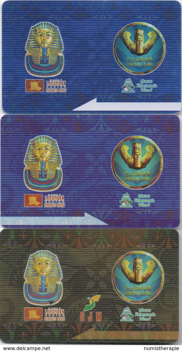 Lot De 3 Cartes De Membre Casino Macau Macao : Landmark Pharaoh's Palace & Babylon - Cartes De Casino