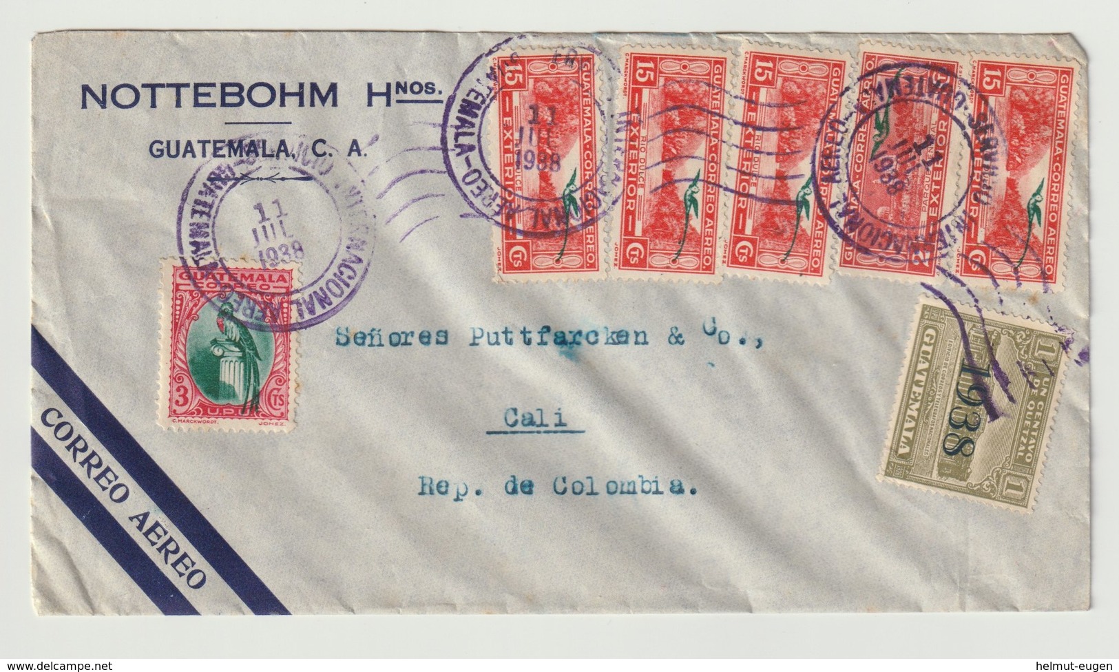 MiNr. 324 U.a. Guatemala /   1936, 1. Okt./1937, 1. Jan. Freimarken: Landschaften Der Karibikküste. - Guatemala