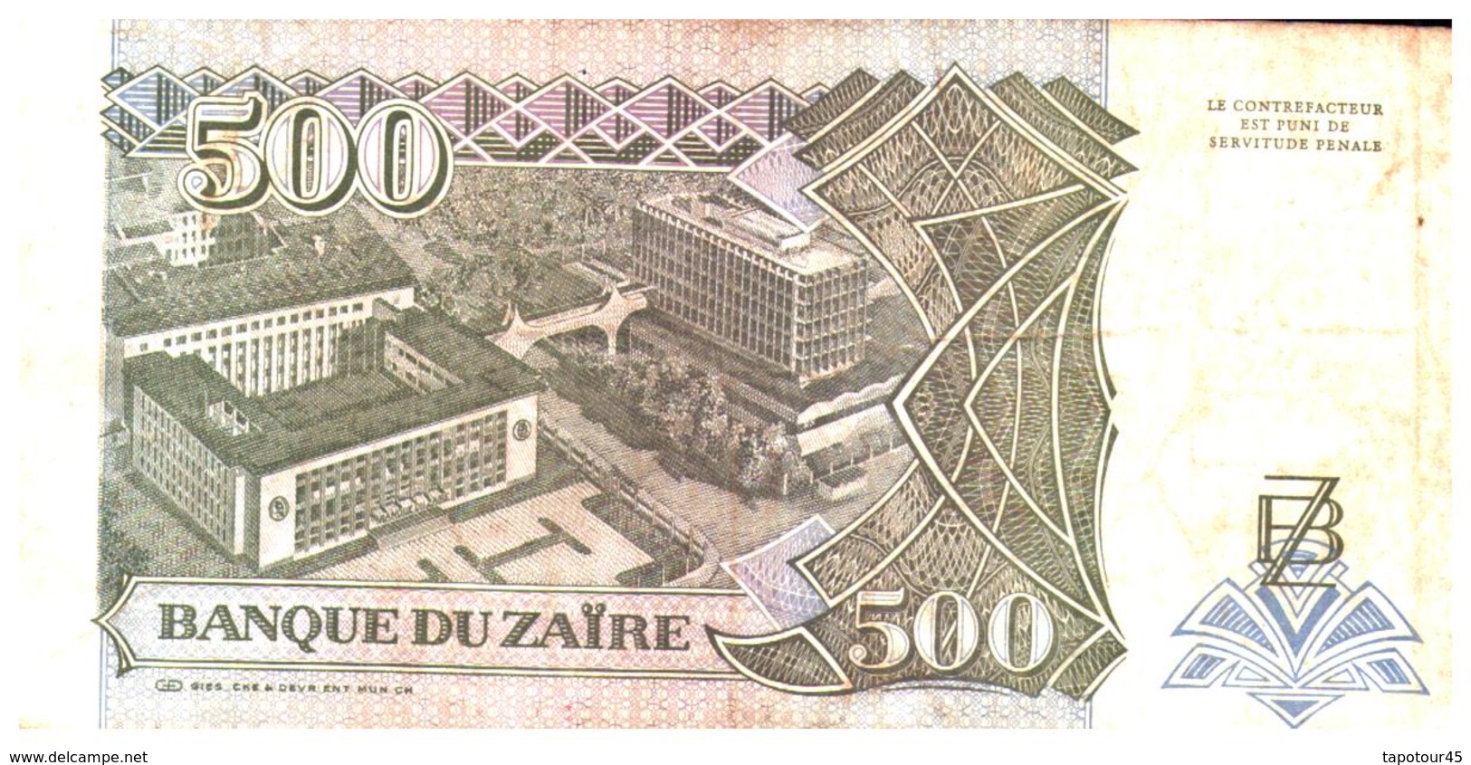 Billet  >  Zaïre > 500 Nouveaux Zaïre 1994 - Zaïre