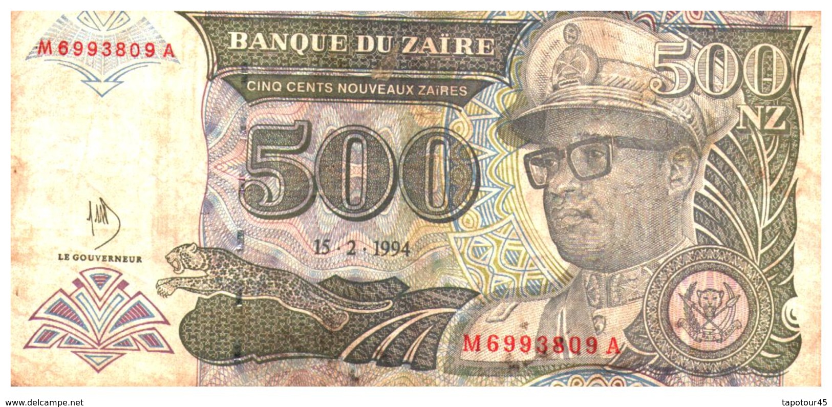 Billet  >  Zaïre > 500 Nouveaux Zaïre 1994 - Zaïre