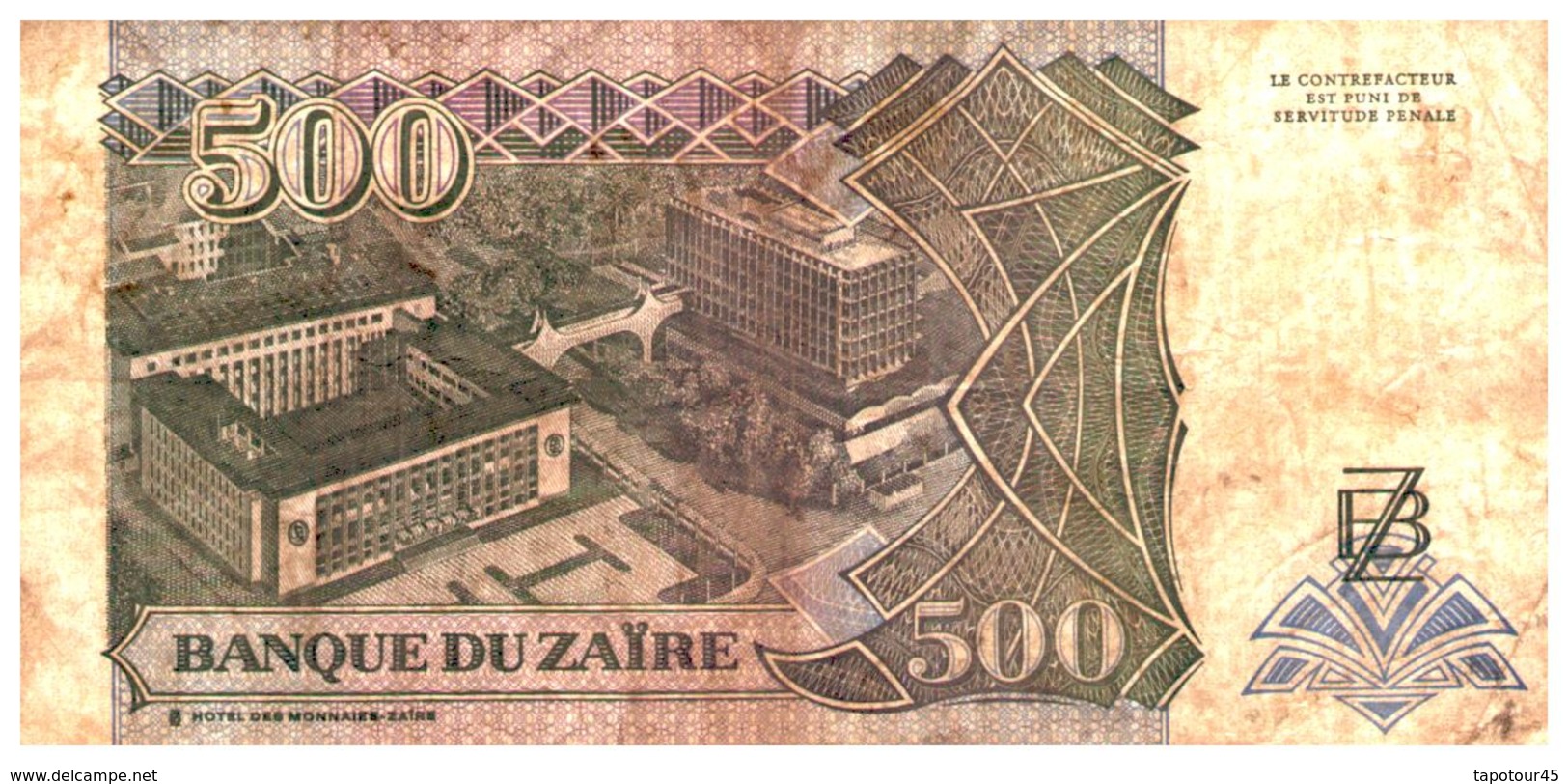 Billet  >  Zaïre > 500 Nouveaux Zaïre 1994 - Zaïre