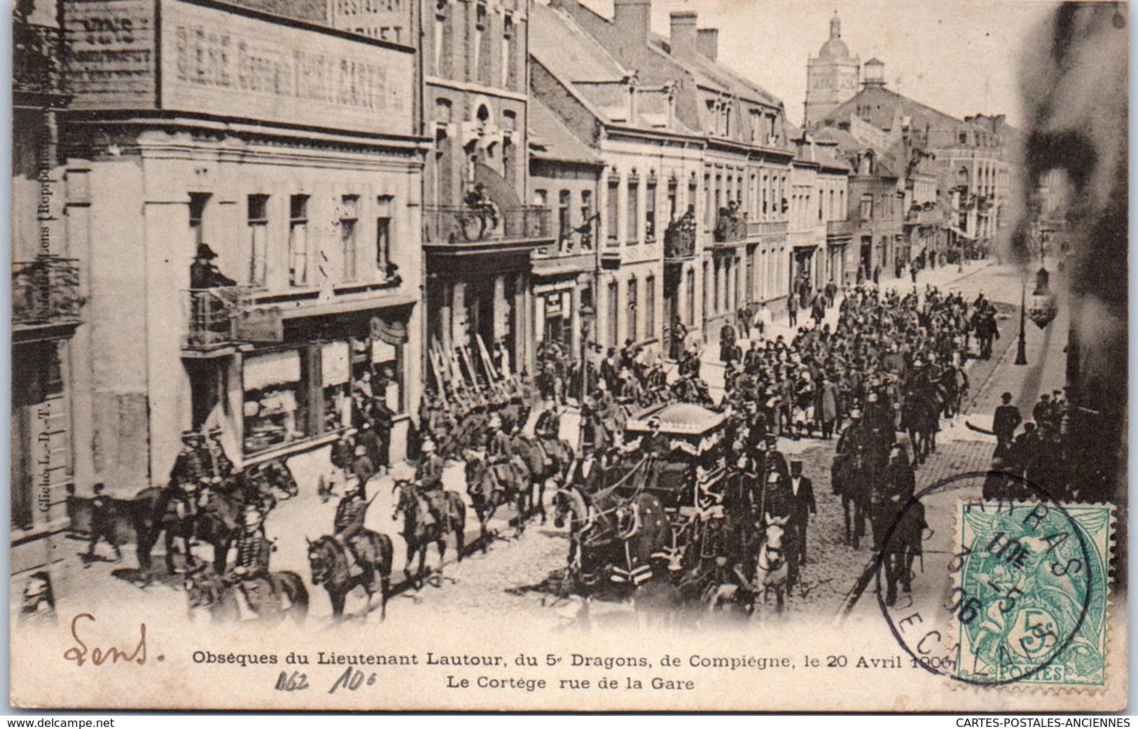 62 LENS - Obsèques De Lautour, Le Cortège Rue De La Gare - Lens