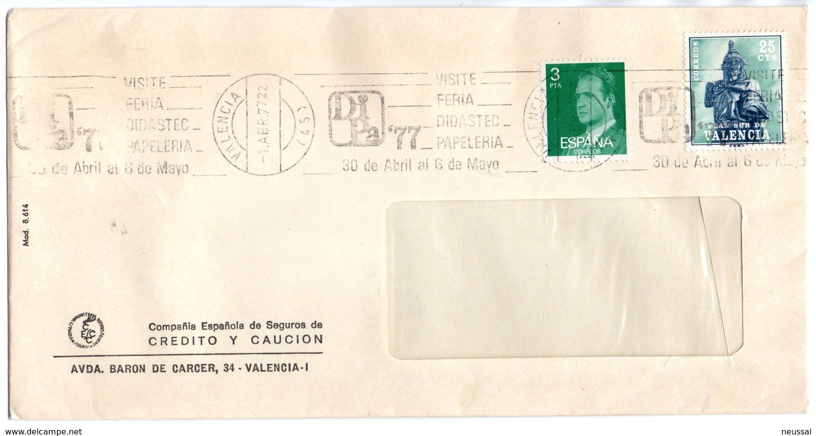 Carta Con Matasellos Commemorativo  Visite Feria Didastec-.papeleria De 1977 - Cartas & Documentos