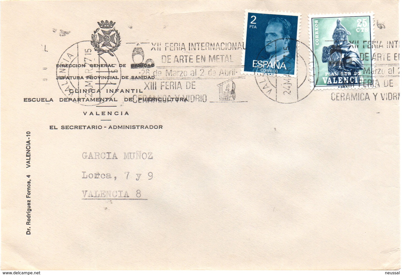 Carta Con Matasellos Feria Internacional De Arte En Metal De 1977 - Cartas & Documentos