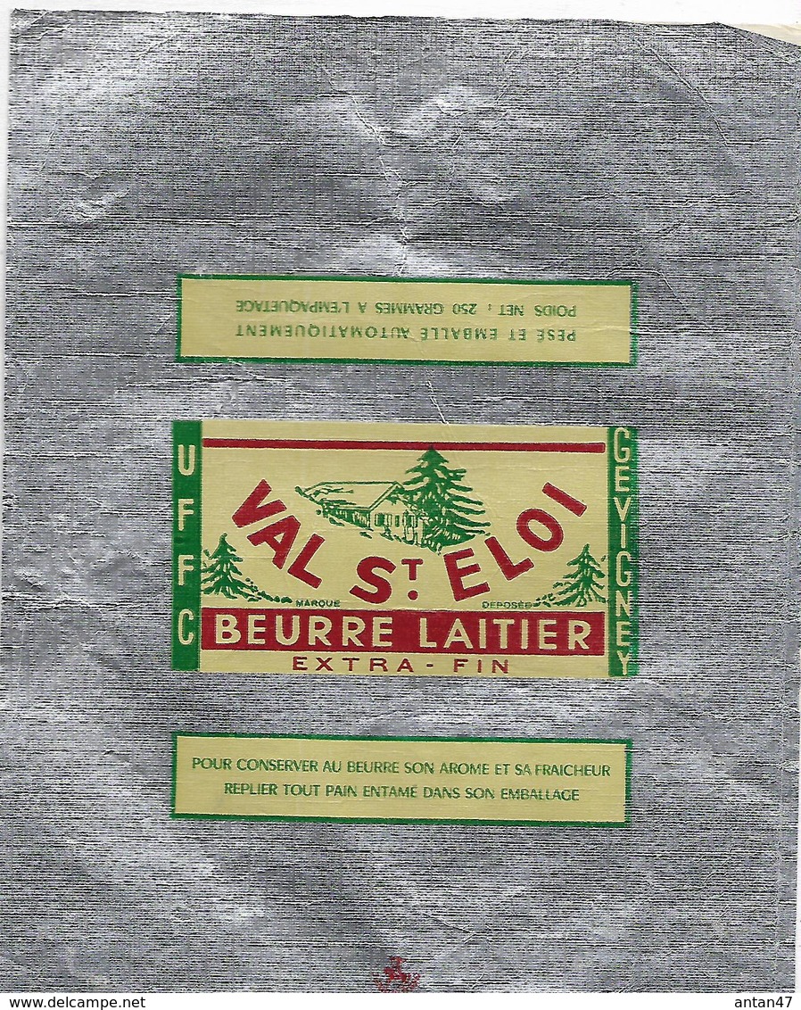 Emballage Beurre  70 VAL SAINT ELOI / UFFC GEVIGNEY / Maison, Sapins - Alimentaire