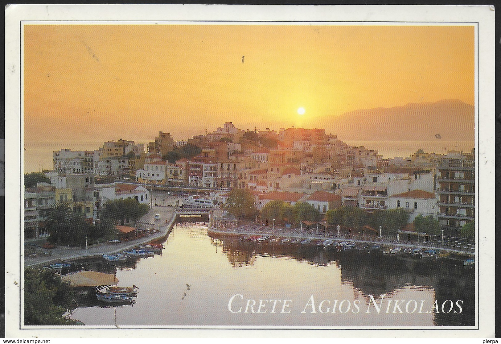 GRECIA - CRETA - AGIOS NIKOLAOS - FORMATO GRANDE 17X12 - VIAGGIATA - Grecia