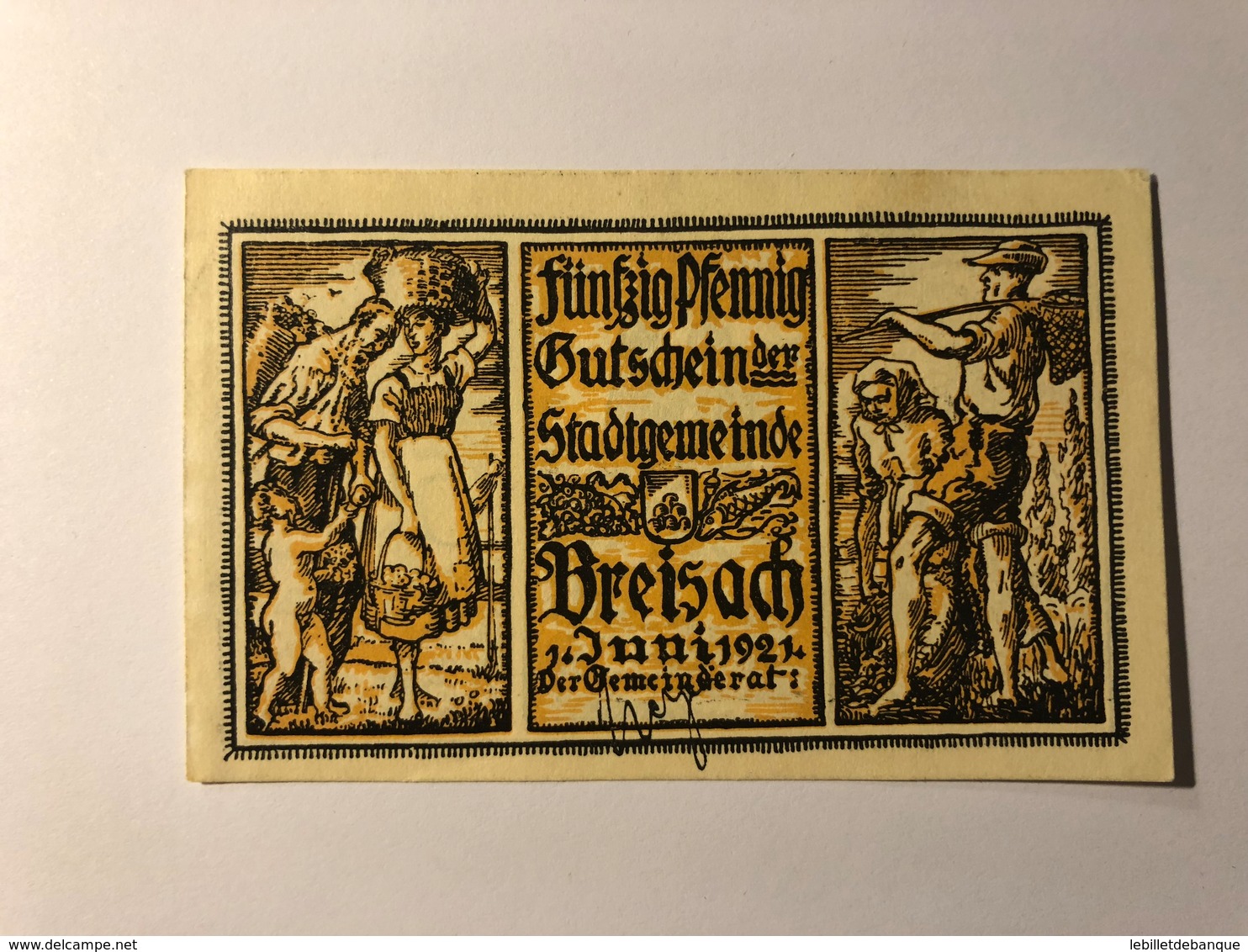 Allemagne Notgeld Breizach 50 Pfennig - Colecciones