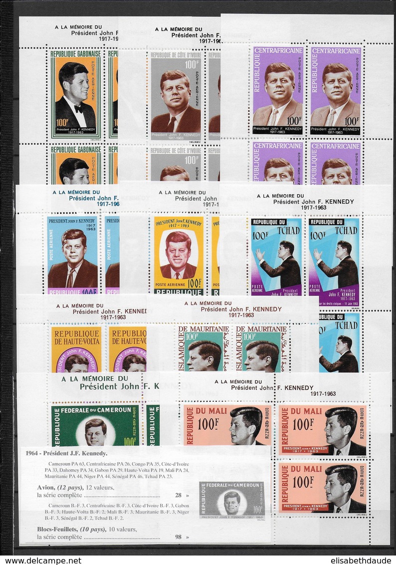 SERIE EXPRESSION FRANCAISE - 1964 - SERIE COMPLETE BLOCS KENNEDY ** MNH - 10 VALEURS - COTE MAURY = 98 EUR. - Non Classés