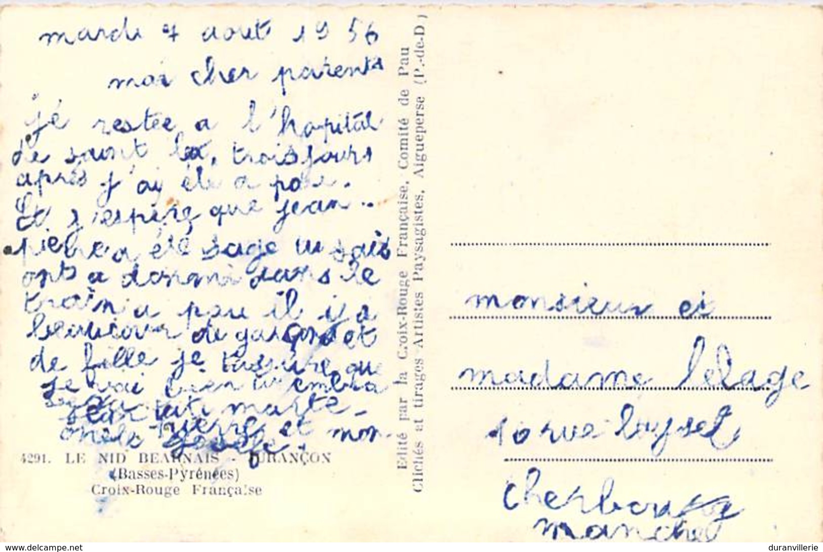 64 - JURANCON. Le Nid Béarnais. Croix-Rouge Française. 1956 - Jurancon