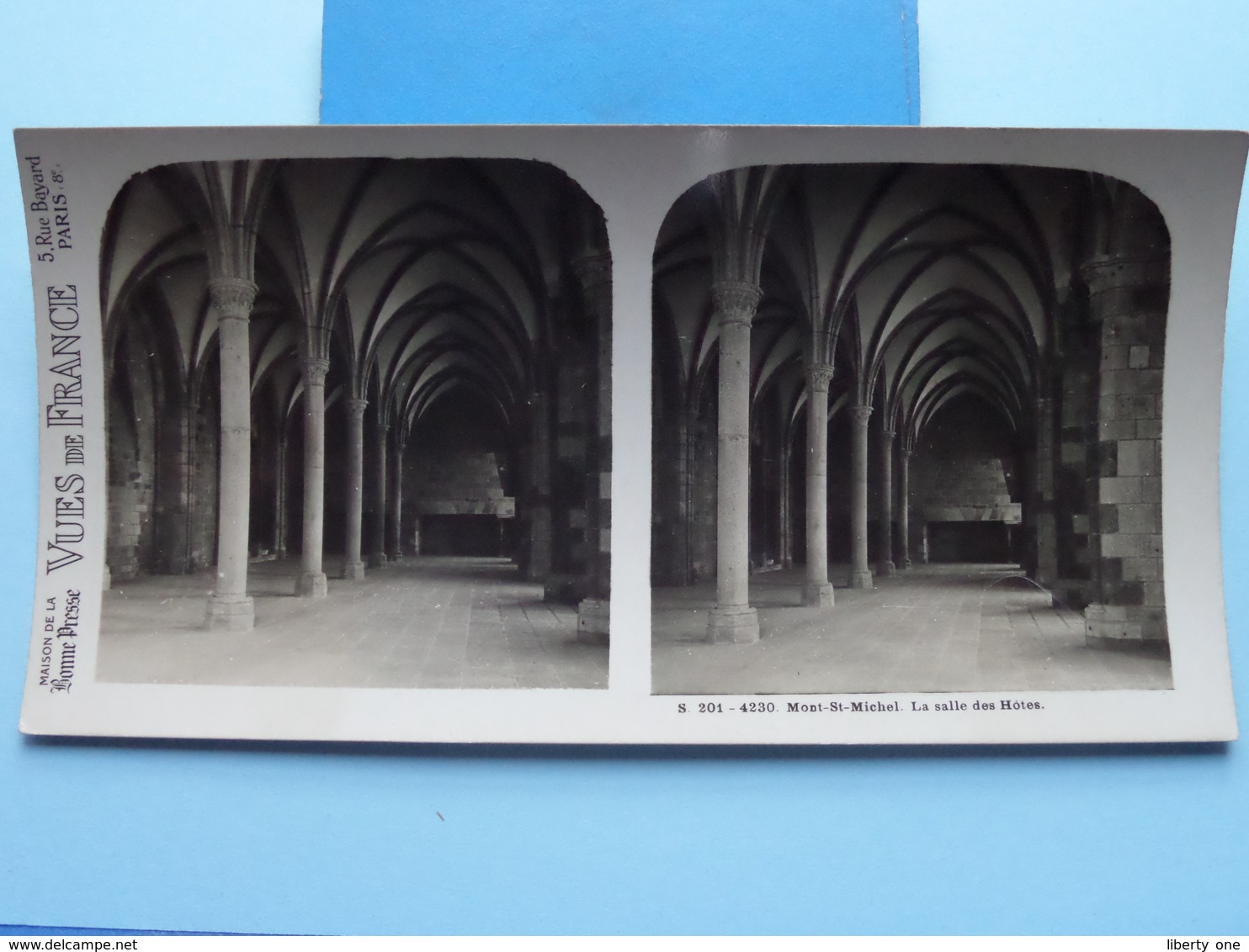 MONT-ST-MICHEL : La Salle Des Hôtes : S. 201 - 4230 ( Maison De La Bonne Presse VUES De FRANCE ) Stereo Photo - Photos Stéréoscopiques