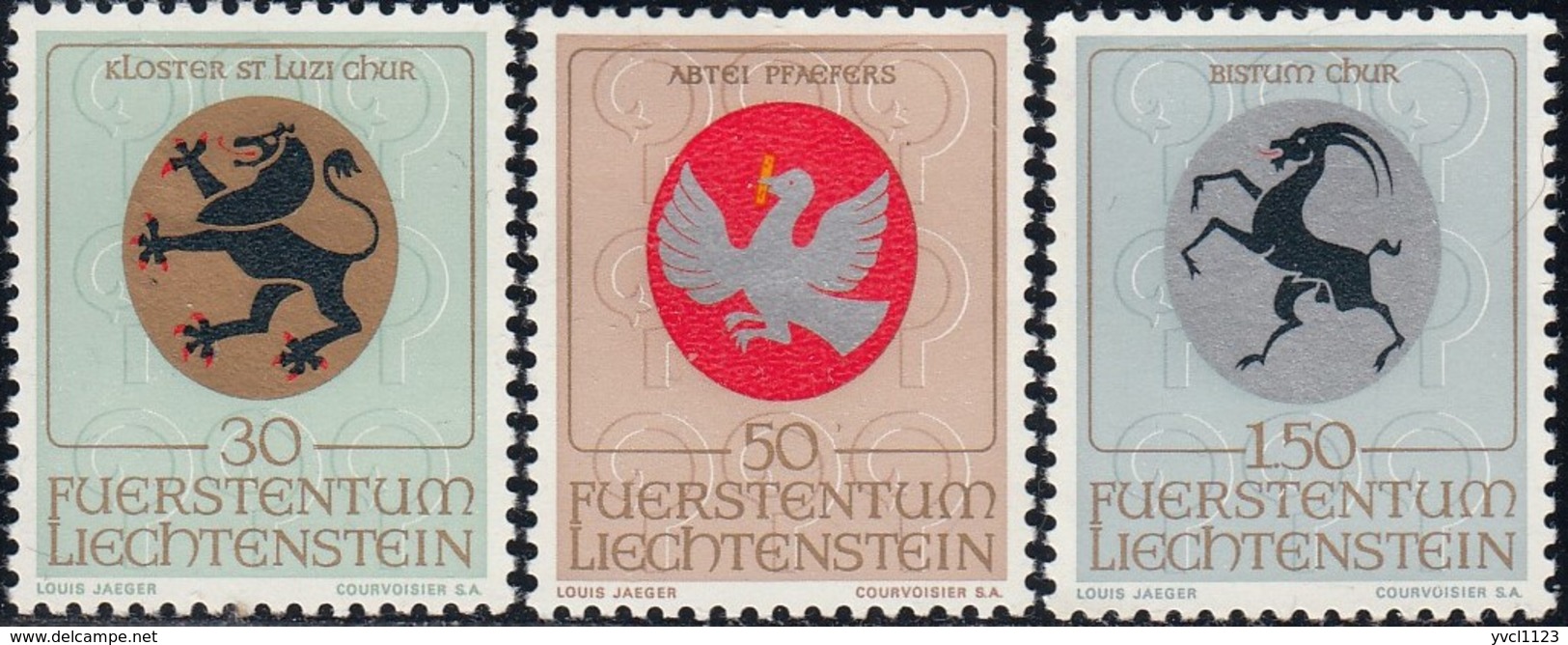 LIECHTENSTEIN - Scott #462@464 Arms / Colmplete Set Of 3 Mint NH Stamps (K0255) - Collections