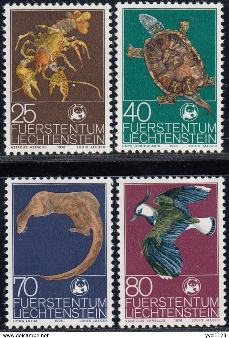 LIECHTENSTEIN - Scott #583-586 World Wildlife / Colmplete Set Of 4 Mint H Stamps (K0033) - Collections