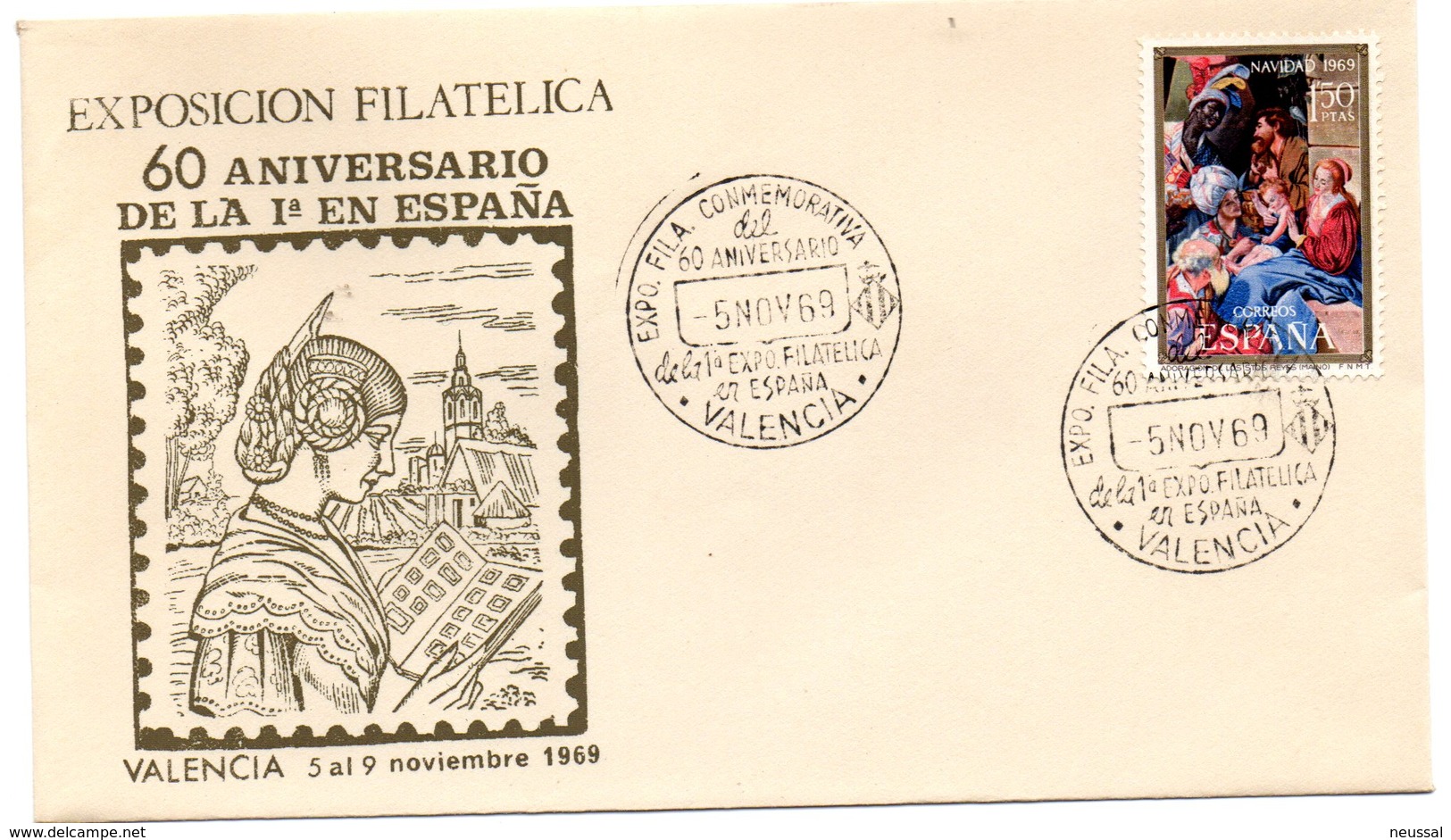 Carta Con Matasellos Commemorativo  Exposicion Filatelica Conmemorativa 1969 - Cartas & Documentos