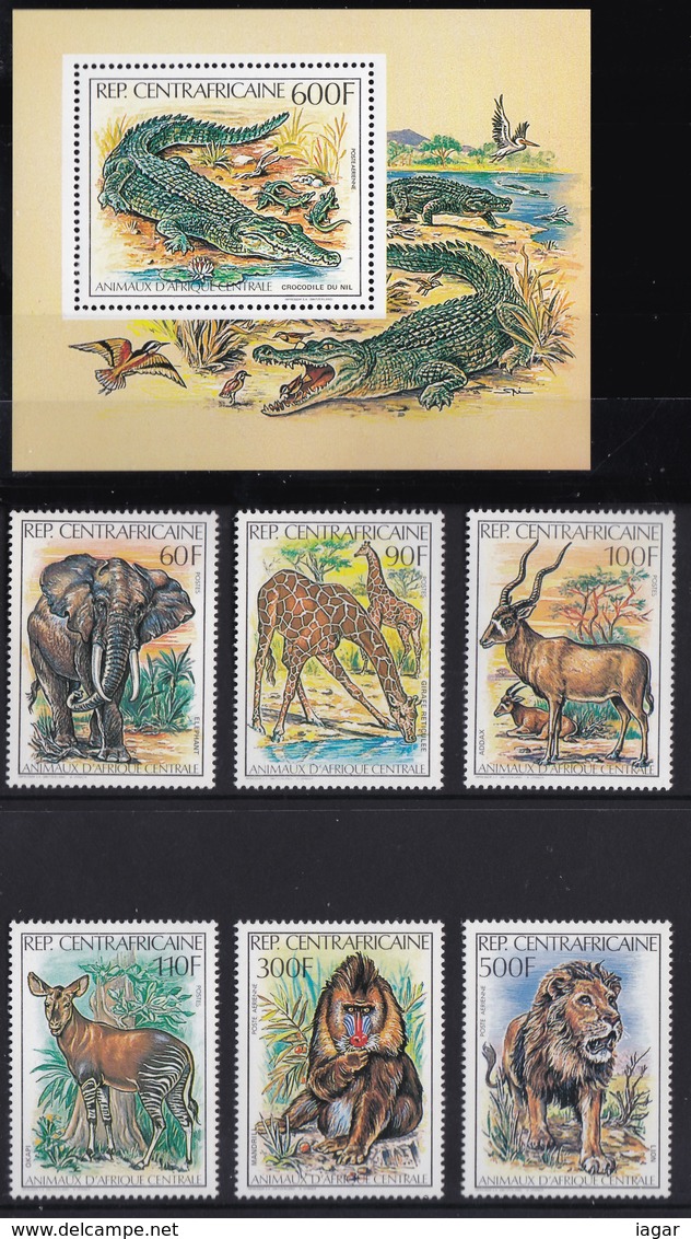 THEMATIC  ANIMALS: CROCODILE, ELEPHANT, GIRAFFES, LION ETC. - CENTRAFRICAINE - Sonstige & Ohne Zuordnung