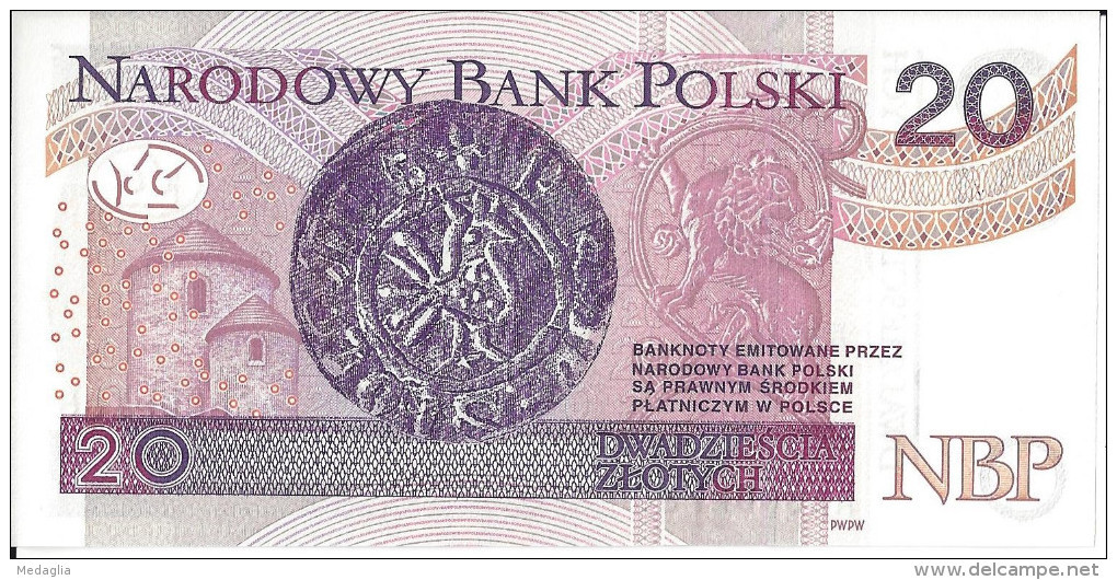 POLOGNE - 20 Zlotych 2012 UNC - Pologne