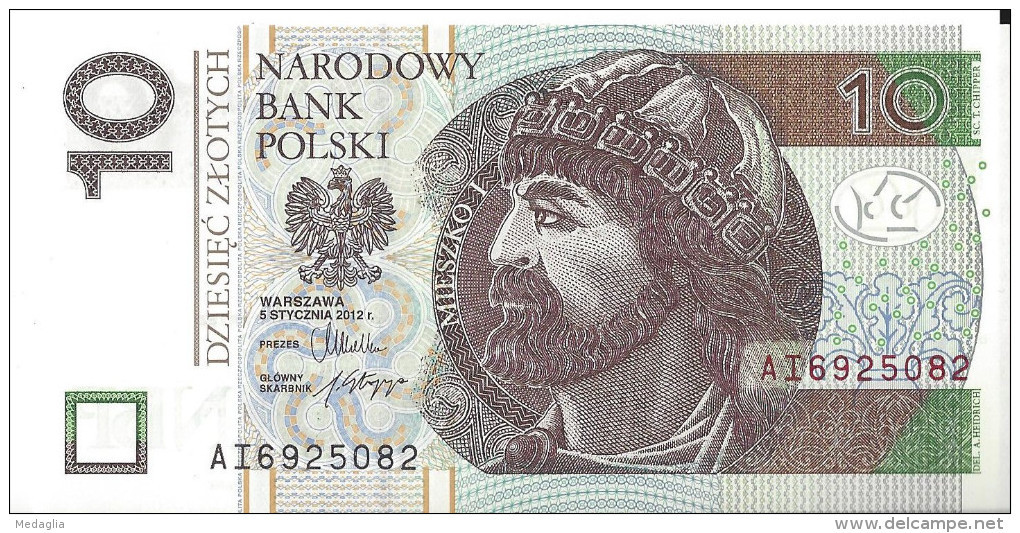 POLOGNE - 10 Zlotych 2012 UNC - Polen