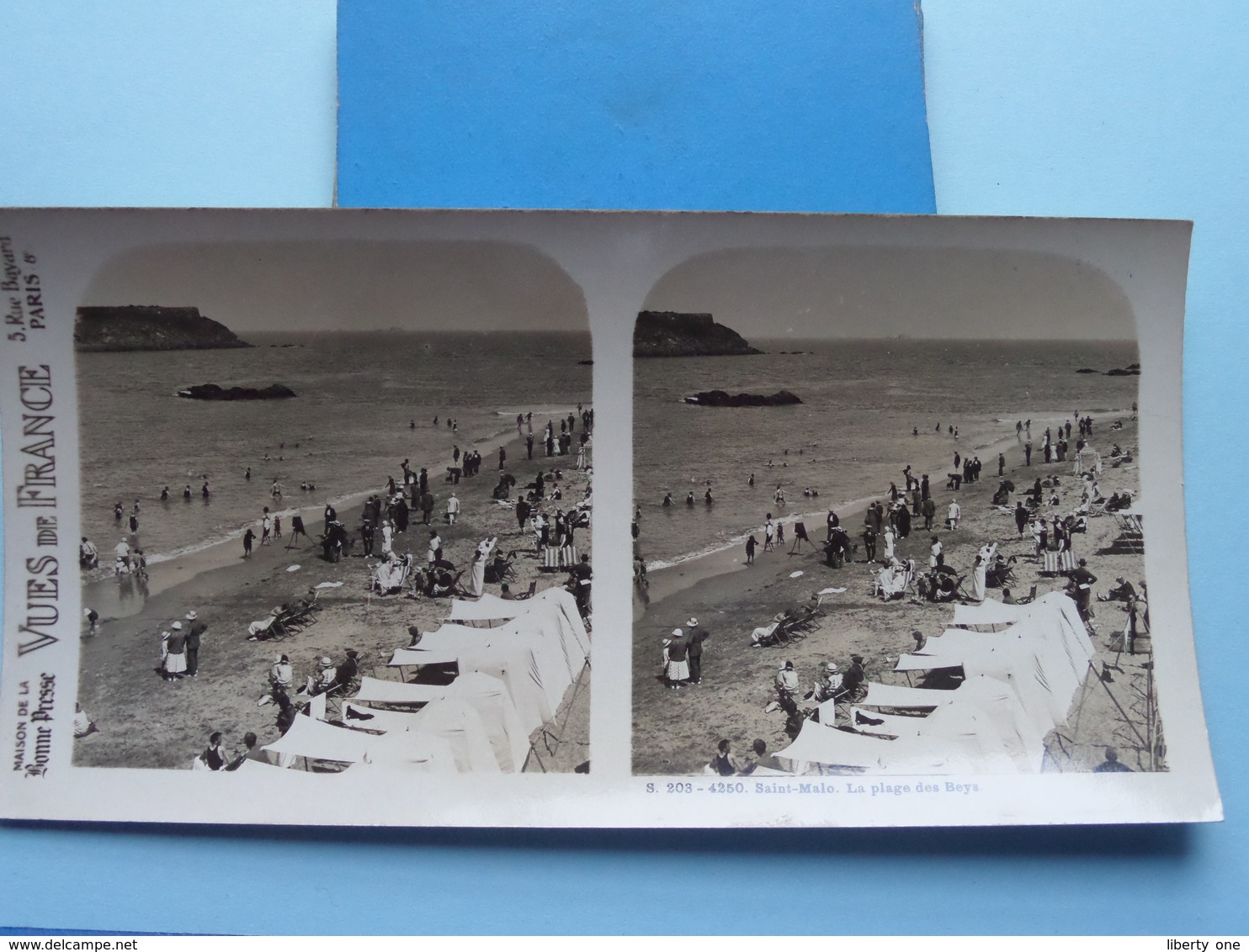 SAINT-MALO : La Plage Des BEYS : S. 203 - 4250 ( Maison De La Bonne Presse VUES De FRANCE ) Stereo Photo ! - Photos Stéréoscopiques