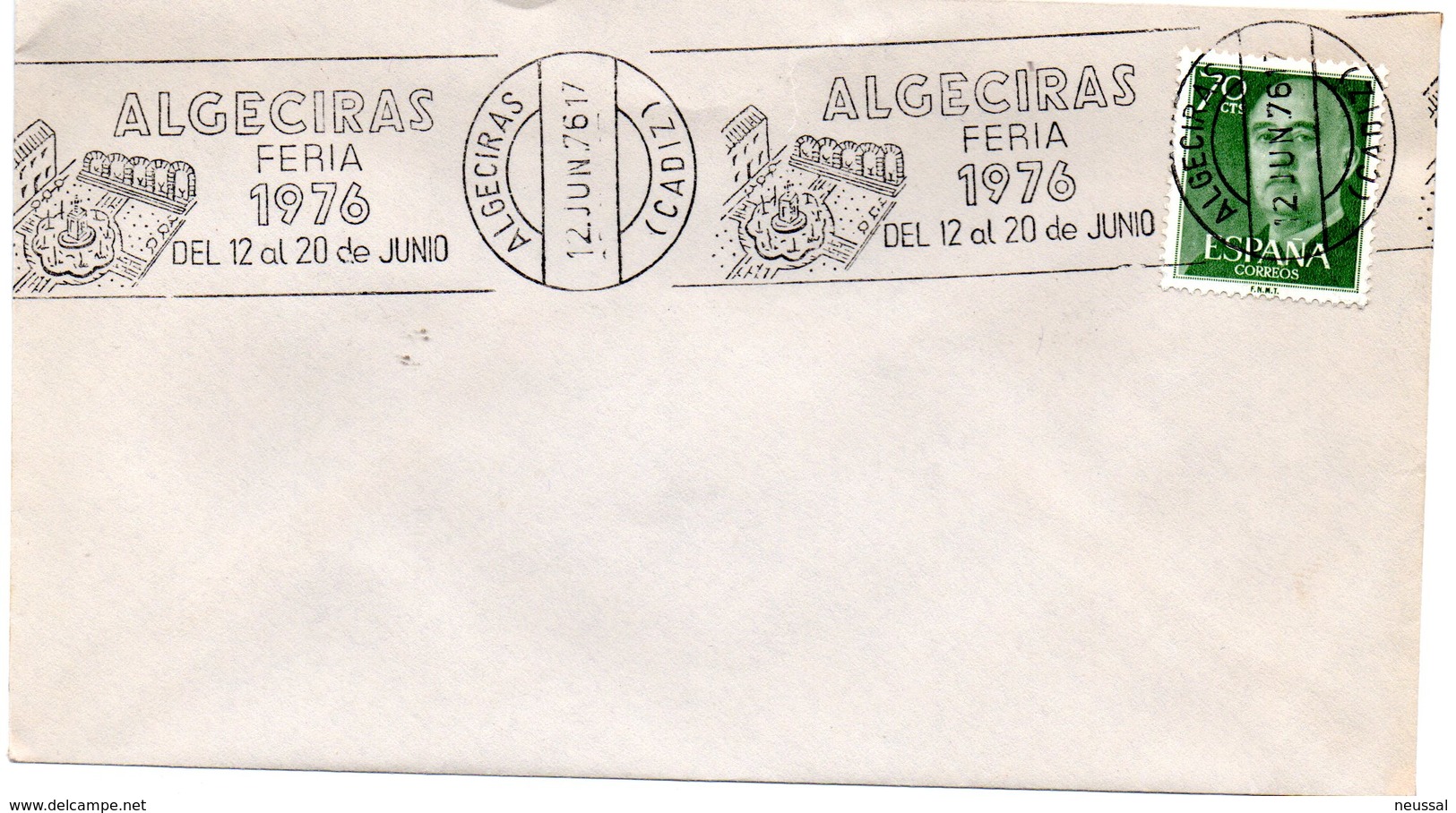 Carta Con Matasellos Commemorativo  Feria De Algeciras De 1976 - Cartas & Documentos