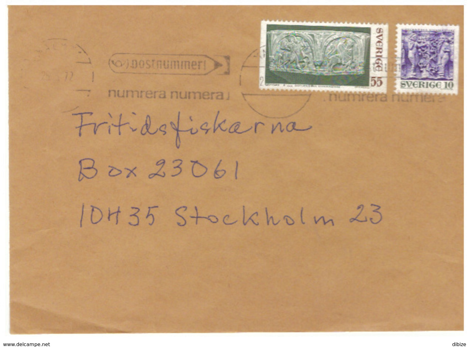 Sweden. Letter. Stamps And Postmark. 1972 - 1920-1936 Coil Stamps I