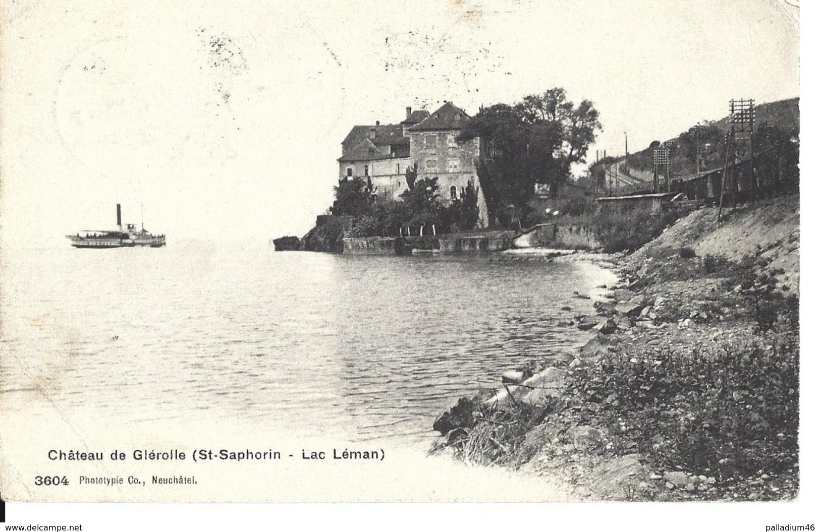 VAUD DISTRICT DE LAVAUX - CHATEAU DE GLEROLLE - Phototypie Co, Neuchâtel No 3604 - Circulé Le 19.06.1908 - Rolle