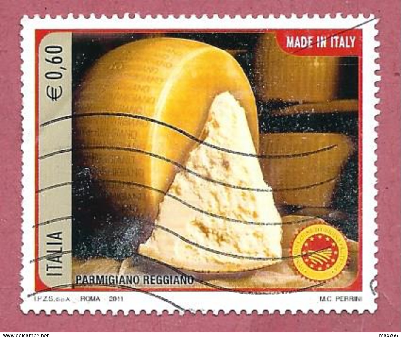 ITALIA REPUBBLICA USATO - 2011 - Made In Italy Formaggi - Parmigiano Reggiano - € 0,60 - S. 3225 - 2011-20: Oblitérés