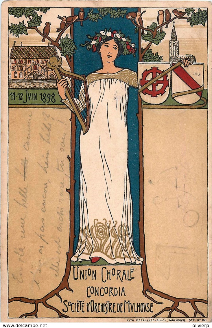 France - 68 - Art Nouveau - Femme - 11-12 Juin 1898 - Union Chorale Concordia Société D' Orchestre De Mulhouse - Mulhouse