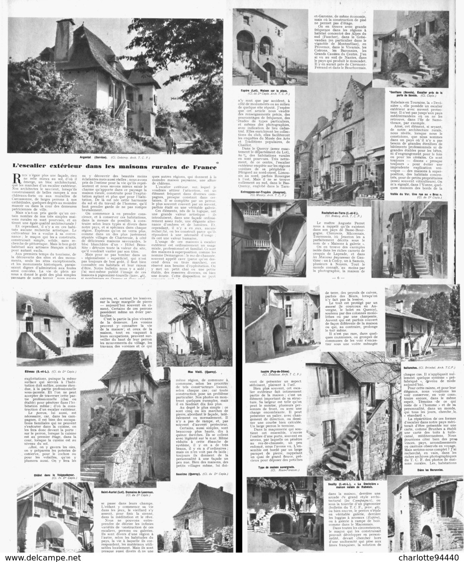 L'ESCALIER EXTERIEUR Dans Les MAISONS RURALES De FRANCE   1949 - Other & Unclassified