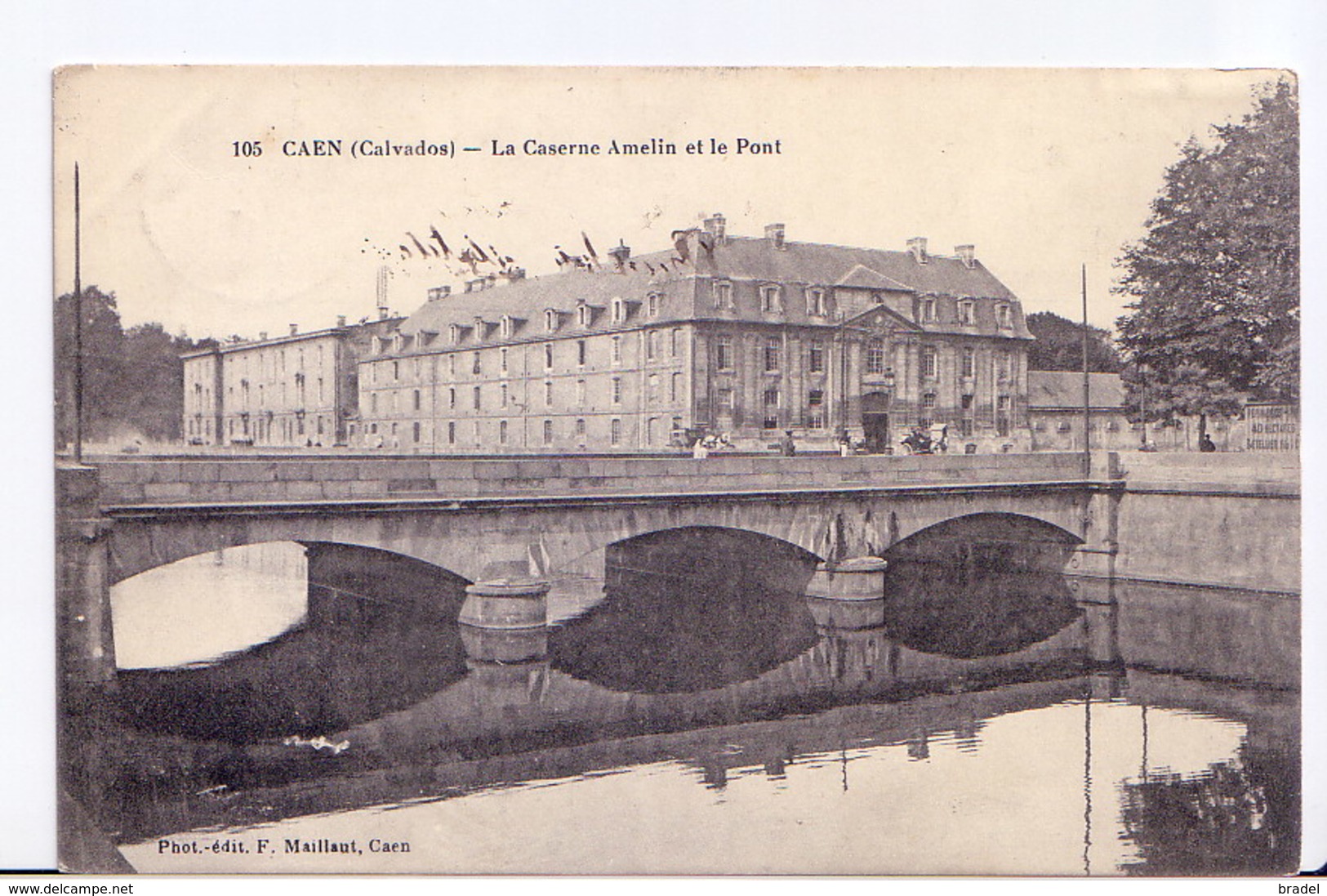 Caen, La Caserne Amelin Avec Cachet 23 Territorial, Poste Aux Armées 1915 - Guerre De 1914-18