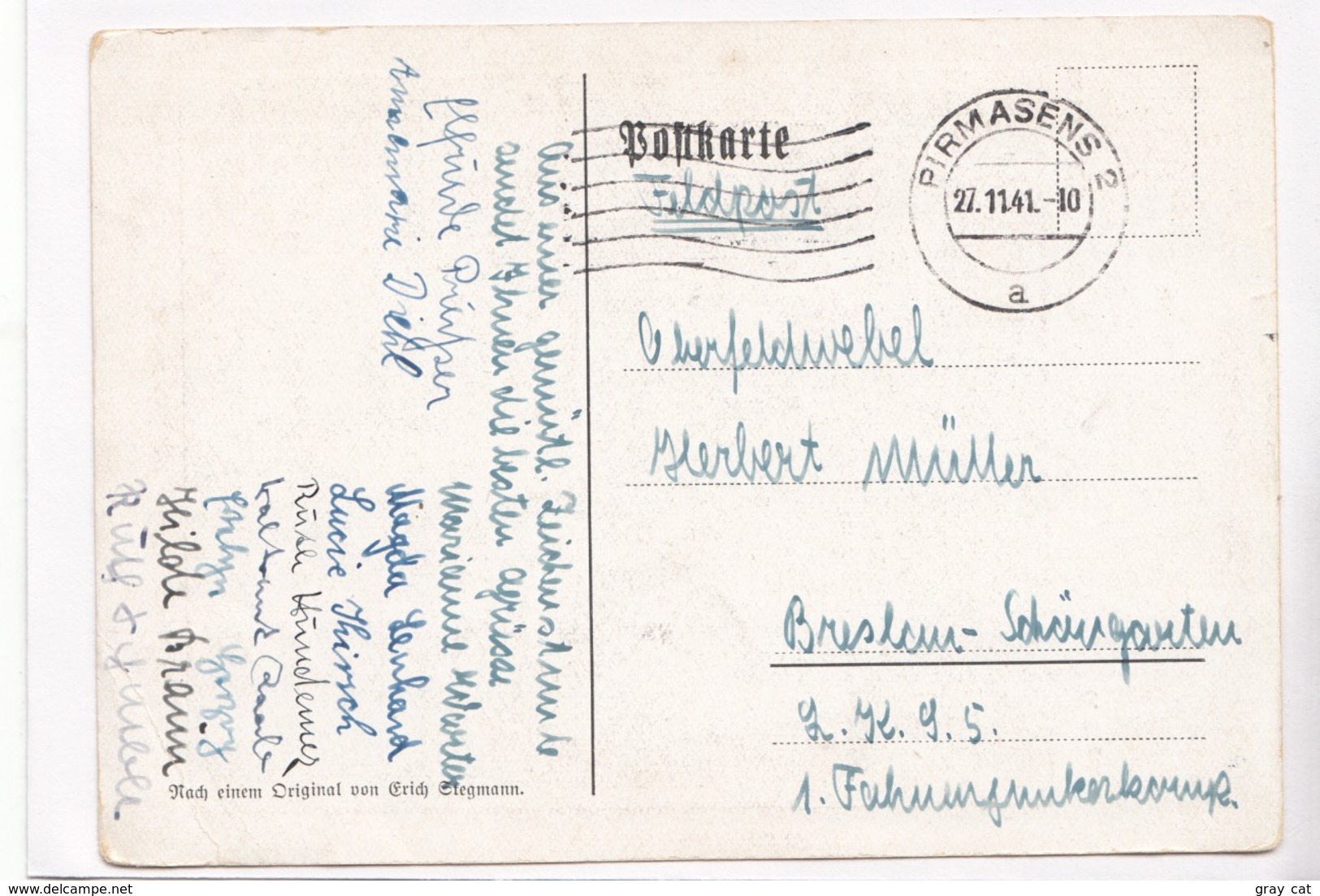 Un Der Ultmuhl, E. Stegmann, 1941 Used Postcard [22295] - Paintings