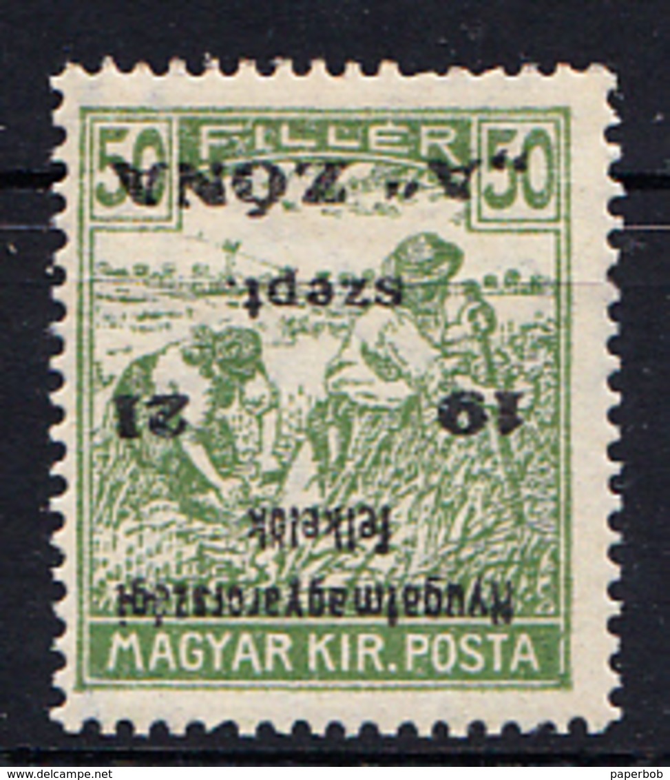 HUNGARY,WESTUNGARN-MICHEL 16 MNH INVERTED OVERPRINT , ERROR!! - Emissions Locales