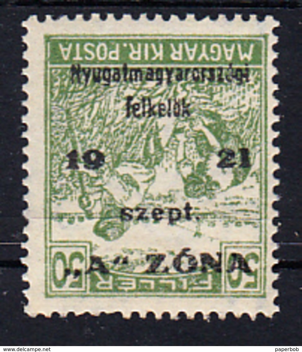 HUNGARY,WESTUNGARN-MICHEL 16 MNH INVERTED OVERPRINT , ERROR!! - Carné