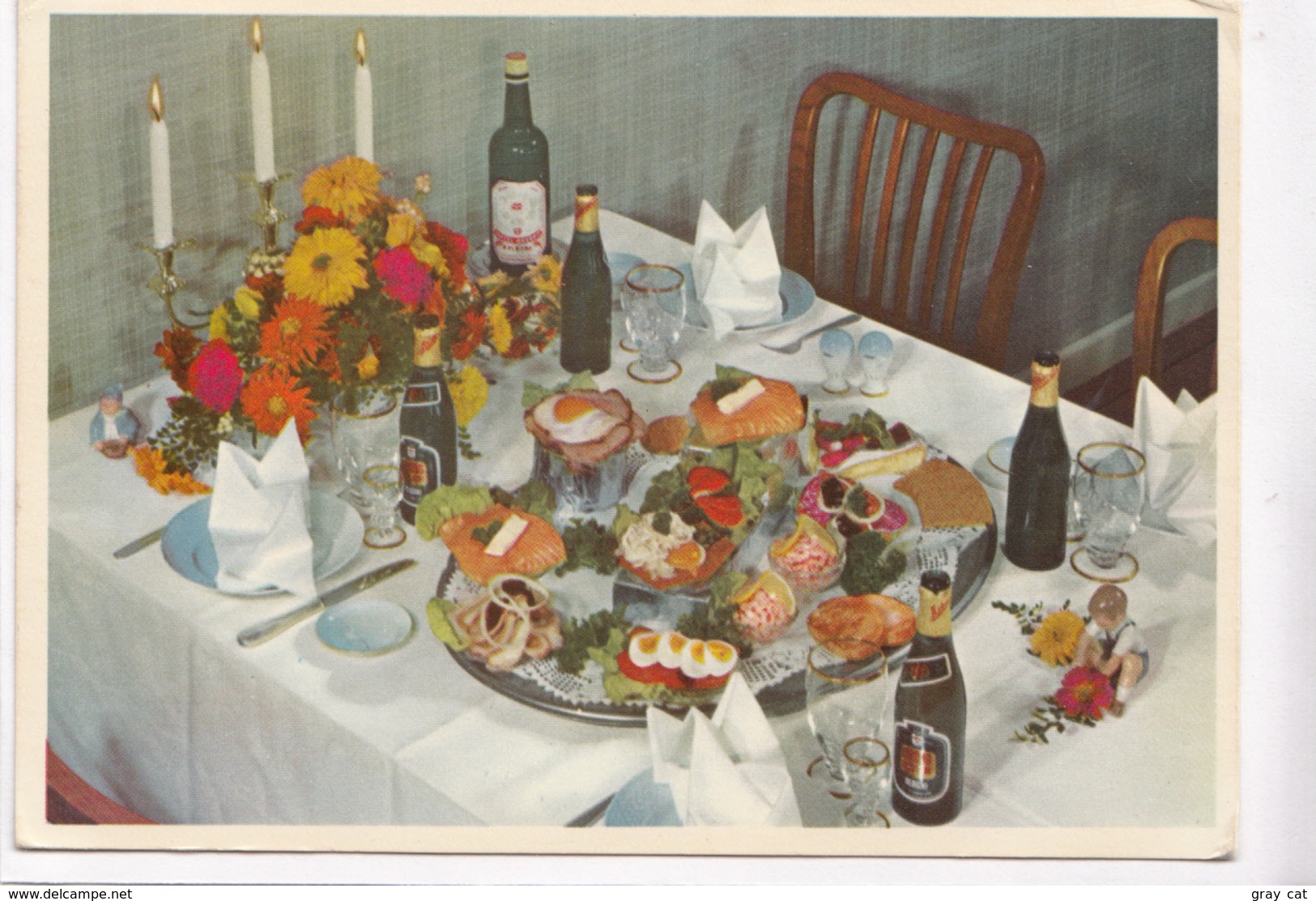 Denmark, Open Danish Sandwiches, Beer And Snaps, 1964 Used Postcard [22297] - Denmark