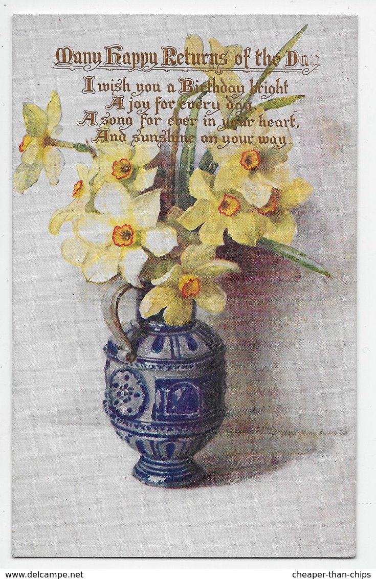 Flowers In A Vase - Tuck Oilette 9987 - Flowers