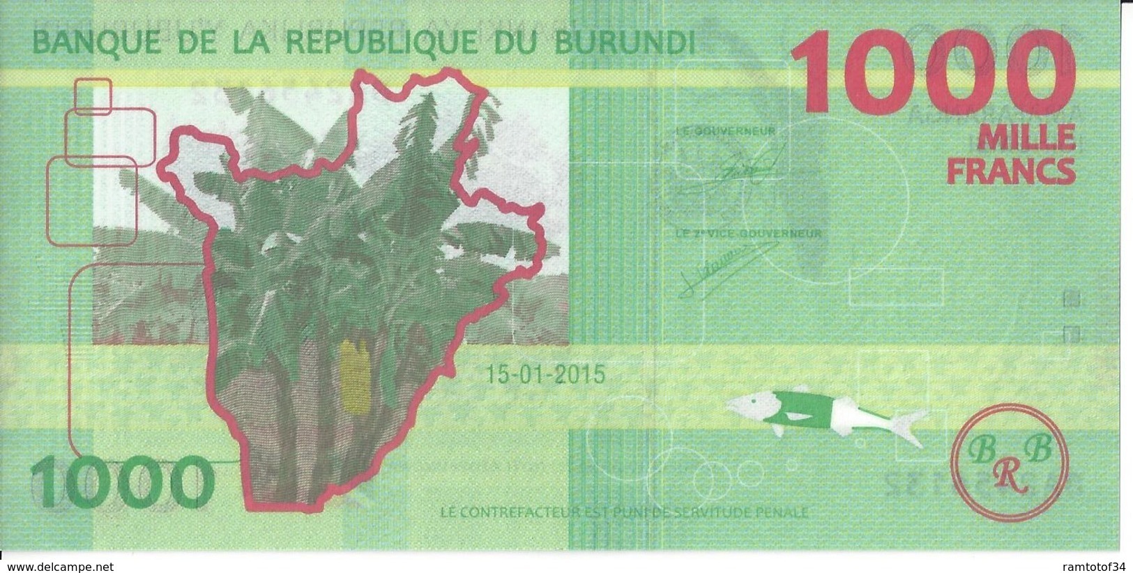 BURUNDI - 1000 Francs 2015 - UNC - Burundi