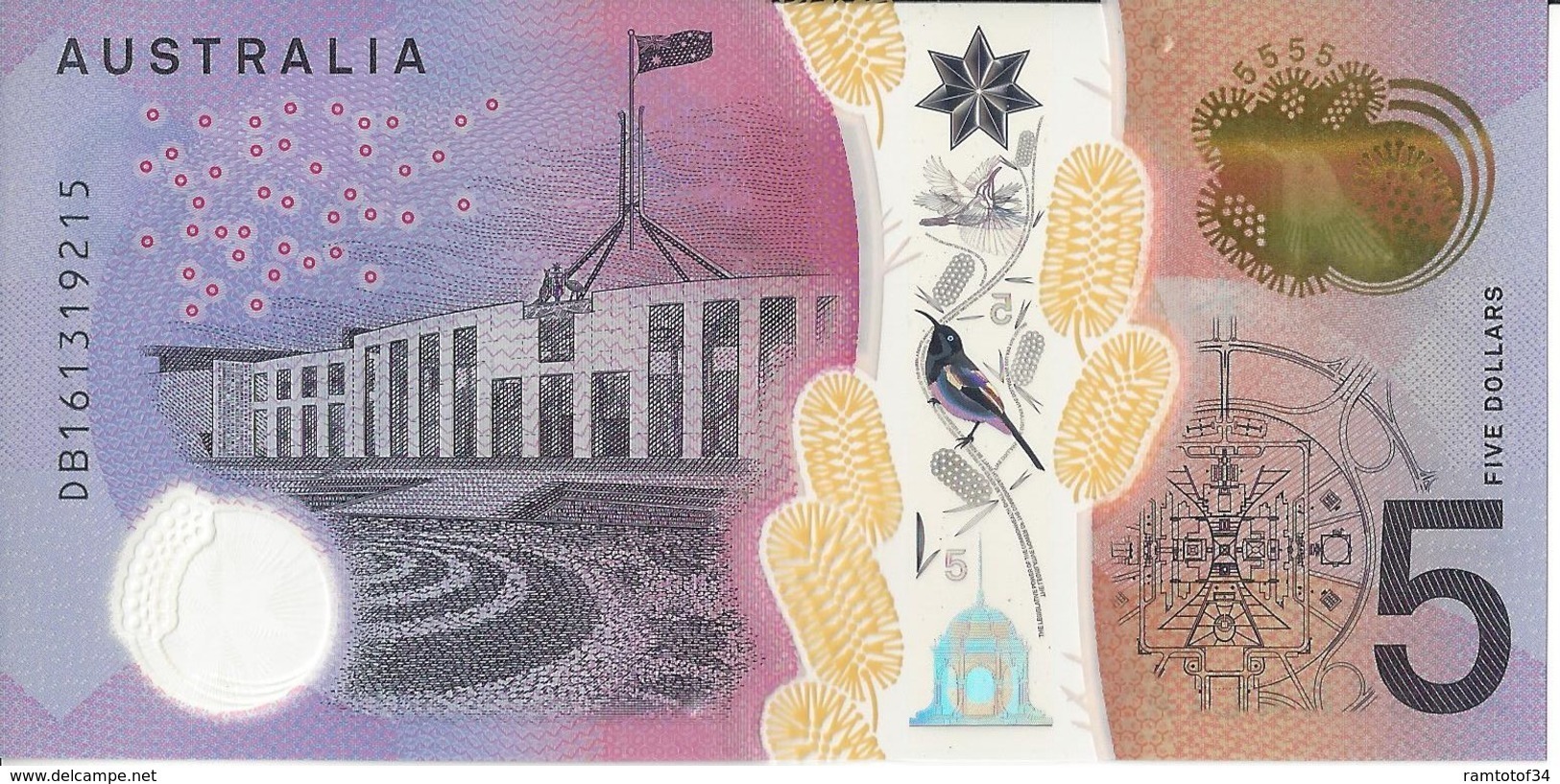 AUSTRALIE - 5 Dollars 2016 - UNC Polymère - 2005-... (polymère)