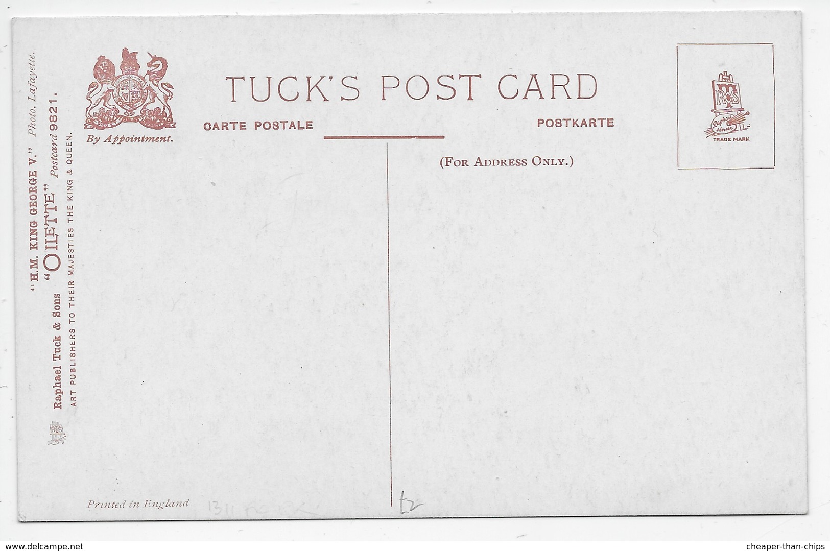 King George V  - Tuck Oilette 9821 - Royal Families
