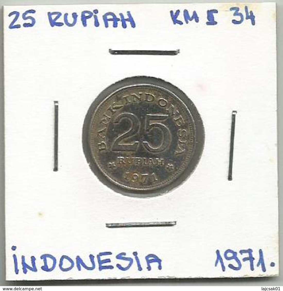 A12 Indonesia 25 Rupiah 1971. KM#34 - Indonésie