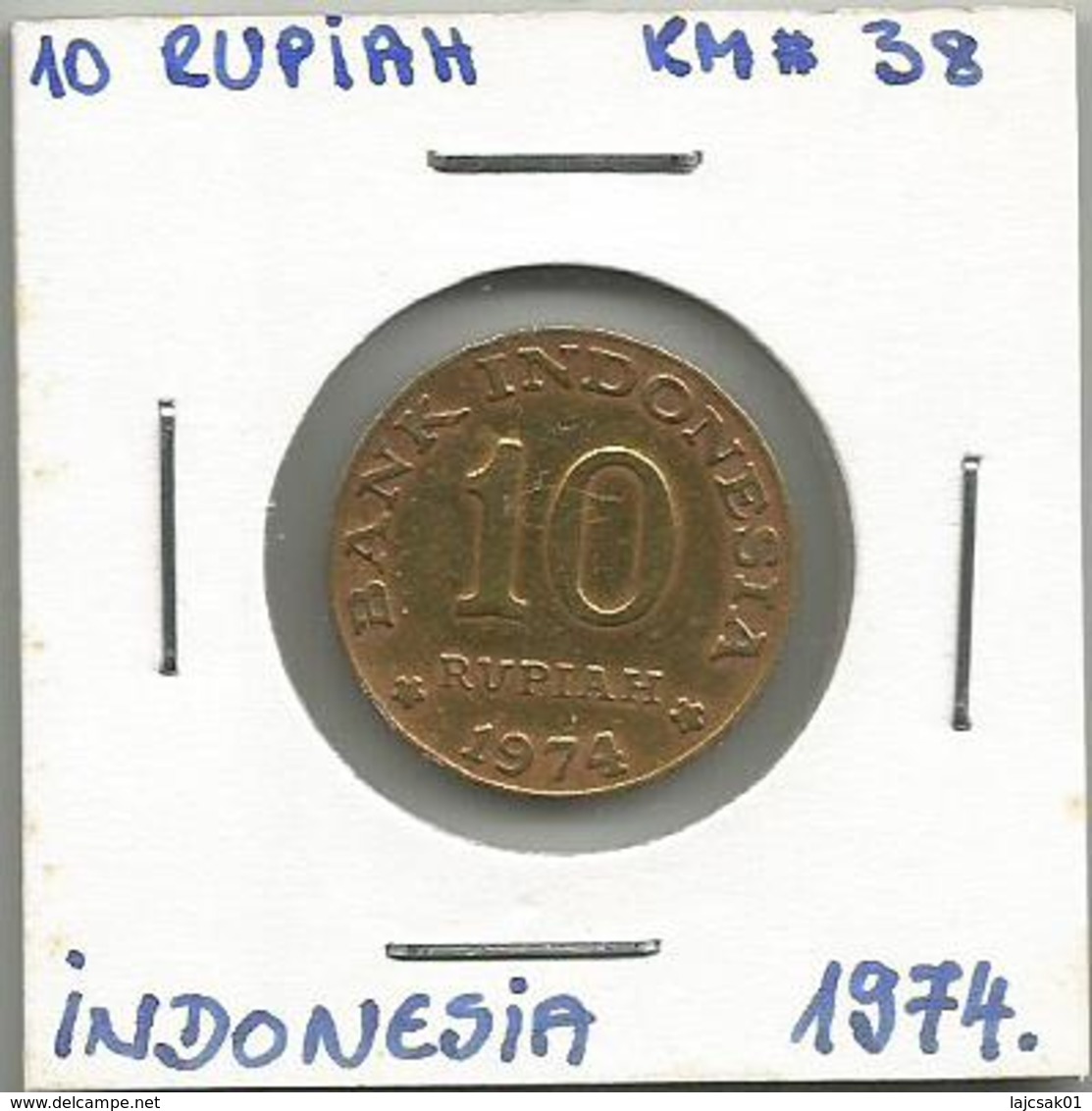 B2 Indonesia 10 Rupiah 1974. KM#38 - Indonésie