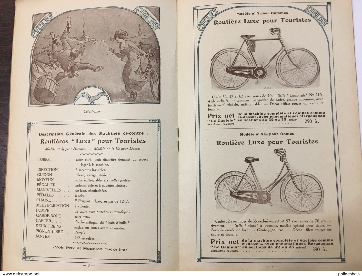 ARGENTEUIL   CATALOGUE publicitaire 1914 CYCLES AIGLON BICYCLETTES , VELOS , PUBLICITE