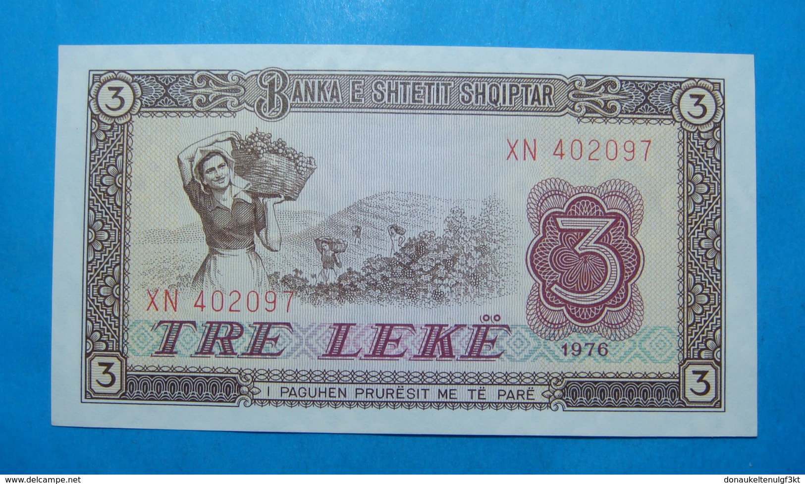 ALBANIA 3 LEKE 1976 Serial # XN 402097 - Albanie