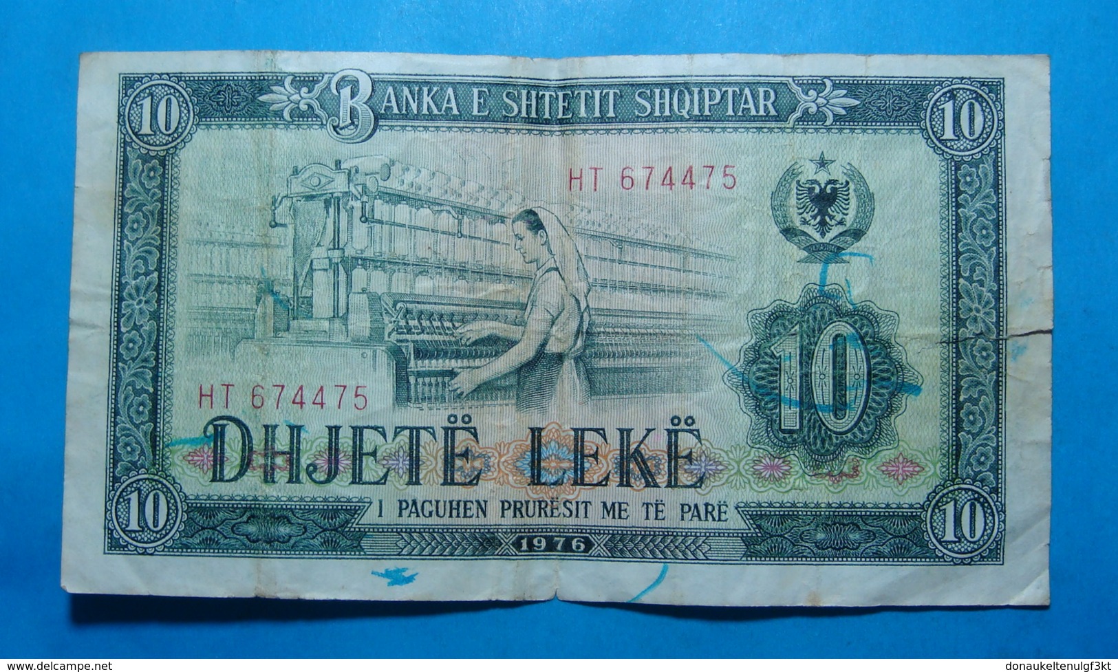 ALBANIA 10 LEKE 1976 Serial # HT 674475 - Albanie