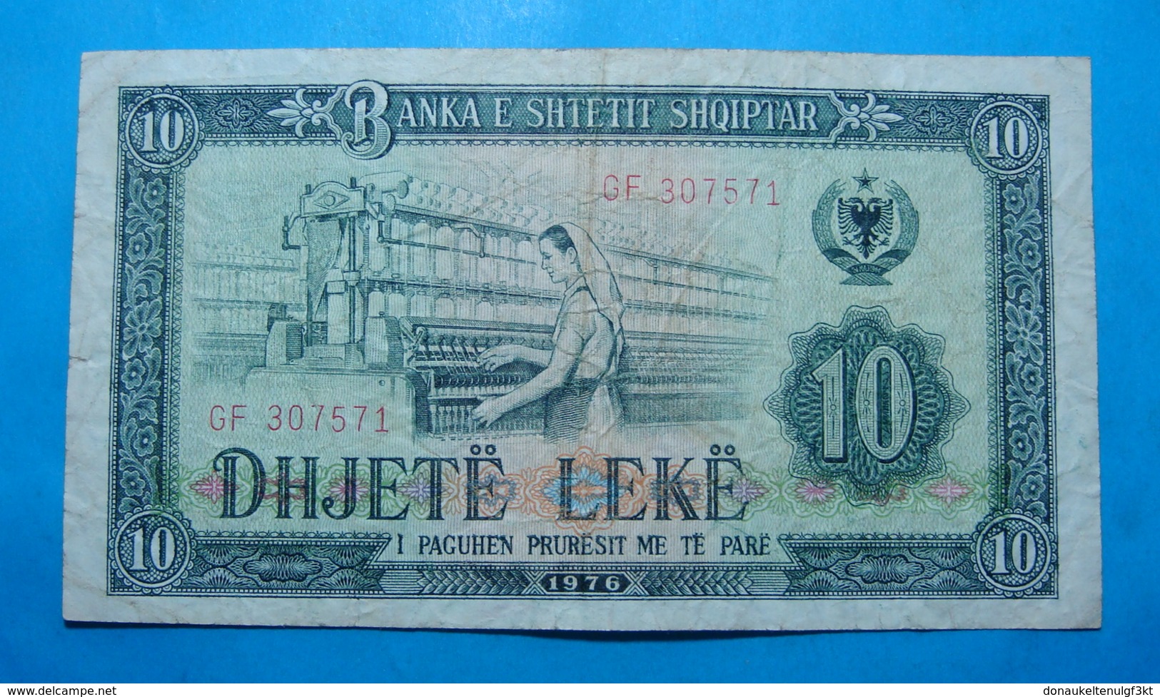 ALBANIA 10 LEKE 1976 Serial # GF 307571 - Albanie