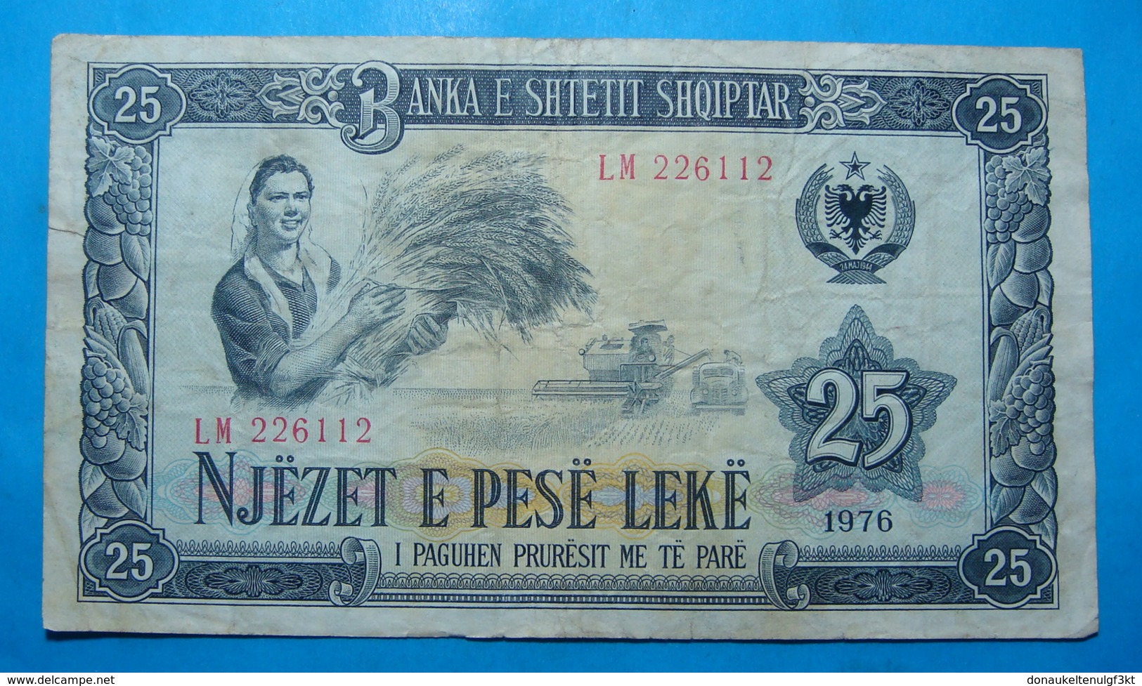 ALBANIA 25 LEKE 1976 Serial # LM 216112 - Albanie