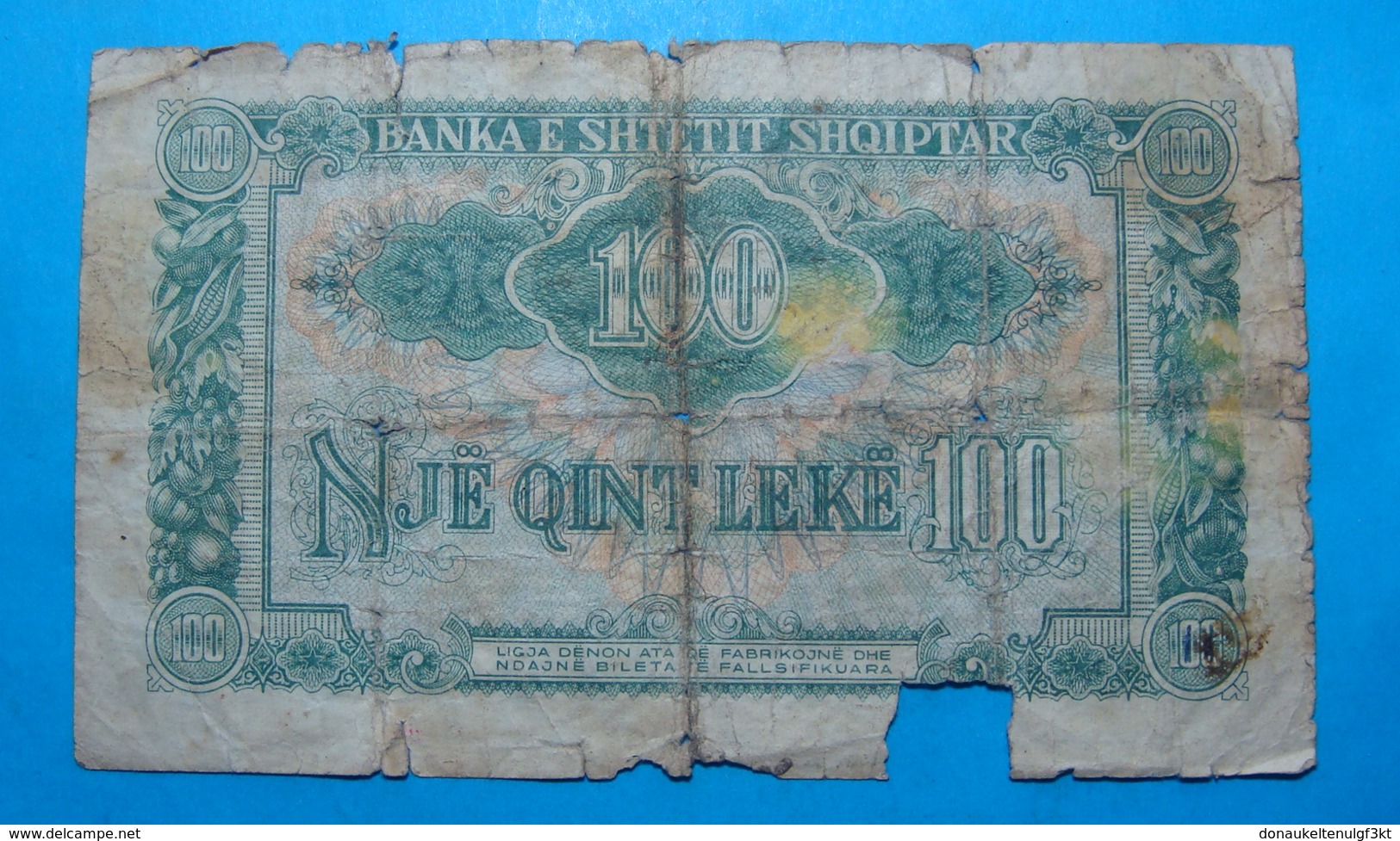 ALBANIA 100 LEKE 1949 Serial # KK 286927 - Albanie
