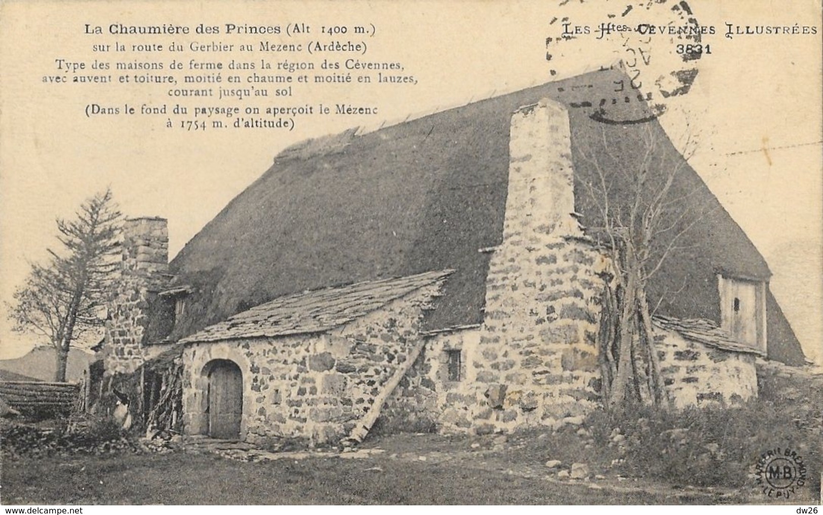 La Chaumière Des Princes Sur La Route Du Gerbier Au Mézenc (Ardèche), Ferme Des Cévennes - Editions Margerit-Brémond - Autres & Non Classés