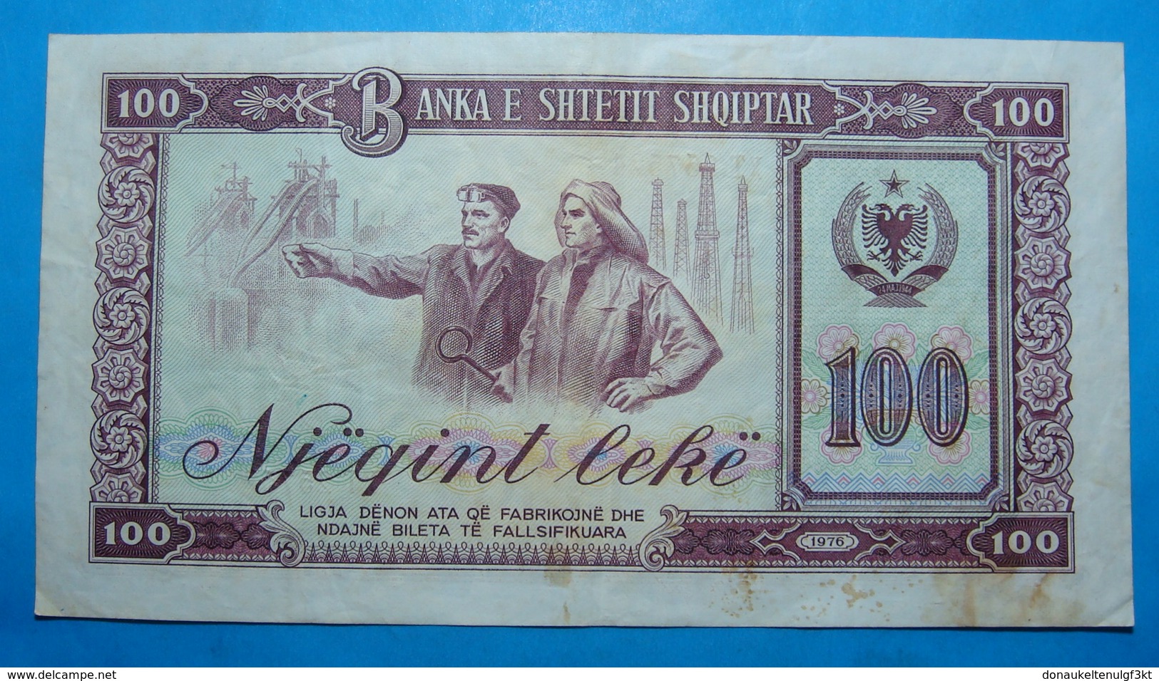 ALBANIA 100 LEKE 1976 Serial # XT 257524 - Albania